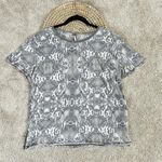 Free People Black Combo Snake Short Sleeve Top Size S Photo 0