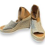 Toms Mini Leopard Print MARISOL Ankle Strap Heeled Espadrilles SZ 9 Photo 4