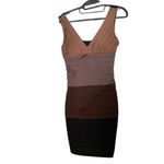 Ark & Co. Tan V-Neck Bodycon Mini Dress Photo 6