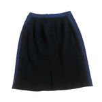 Diane Von Furstenberg  Black Blue Color Block Pencil Skirt Slit Size 6 Women's Photo 5