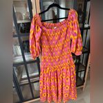 ZARA  smocked maxi dress midi blogger favorite colorful print neon balloon sleeve Photo 11