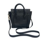 CELINE  Nano Luggage Black Leather Wing-Side Mini Handheld Crossbody Handbag Photo 1