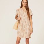 Faherty  Gemina Linen Orange Palm Print Mini Dress XS Photo 2