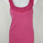 J.Crew  Pink Ruffled Scoop Neck Cotton‎ Pullover Tank Top Size M Photo 0