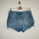 Warp + Weft Ibiza High Rise festival Distressed Blue Denim Jean Shorts Size 31 Photo 1