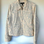 Ralph Lauren Lauren  Womens Button Front Floral Jean Jacket White Blue White Photo 0