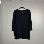 Soft Surroundings  Black Tunic Sweater Split Hem Scoop Neck High Low Oversized XS Photo 5