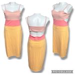 Pink Lily  Womens Cutout Bodycon Dress Colorblock Pink Orange Sexy Tube Dress 3XL Photo 1