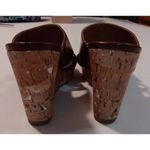 Franco Sarto Brown Faux Cork Wedge 8 Mule Open Toe Preppy Y2K Slide Dress Sandal Photo 9