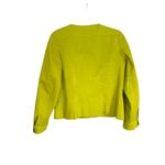 Lundstrom Jacket Womens 10 Waxed Linen Bright Yellow Pockets Snap Front Modern Photo 2
