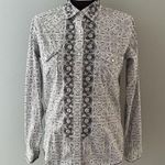 Panhandle Roughstock Shirt Womens Medium Black White Western Pearl Snap Rodeo Photo 0