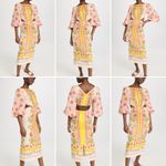 Saloni Aphrodite Borders Neelam Linen Maxi Dress Size 6 Yellow Photo 12