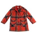 Vintage Baron Woolen Mills Plaid Wool Car Coat Red Tartan Women 8 F248 Size M Photo 2