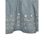 American Eagle Denim Chambray Peplum Top Smocked Embroidered Size Small Photo 4