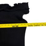 Charlotte Russe  Ribbed Stretch‎ Top Off Shoulder Ruffle Neck Sleeveless Black Lg Photo 5