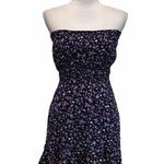 Strapless Blue Floral Dress Sz Medium Blue Photo 0