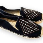 Jack Rogers Jack‎ Rogers Black Suede Boho Espadrille Loafers Women’s Size 9 Jute Embroidered Photo 0