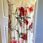 Blu Pepper  Floral Lace Trim Mini Dress (L) – Rayon Boho Flowy Romantic Staple Photo 0