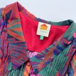 Farm Rio Women’s Bird Flowers Pleated Shirt Multicolor Photo 9