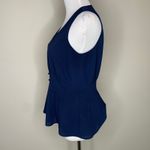 Chelsea 28 Navy Blue Sleeveless Blouse Peplum Sz Small Photo 2