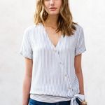 Sézane Sezane Strada Top in Blue Ecru Photo 0