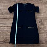 J.Crew  Wool Gold Zip Pocket Shift Dress Black Size 6 Photo 6