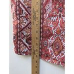 Rachel Zoe  Blouse Button-Up Cropped Aztec Top 100% Linen Red Orange Size M Photo 8