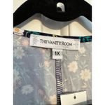 The Vanity Room Womens Navy Floral Wrap Blouse Sleeveless V-Neck Size 1X NWT Photo 3