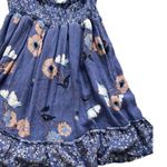 Shyanne  Dress Women's Small Blue Floral Long Sleeve Western Belle Tassel Ties Photo 4