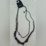 Vera Wang NWT SimplyVera double strand adjustable purple/lavender/silver necklace Photo 2