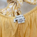 American Eagle Womens Yellow Spaghetti Straps Floral Cottage Core Sundress Large Photo 4