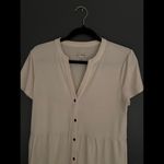 Wonderly Stylish Women's Button-Up Tiered Shirt / Dress - Cream color-Medium Photo 2