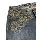 EXPRESS  Y2K X2 Quality Denim Jeans Sz 8 Zelda Skinny Low Rise w/ Gold Embroidery Photo 6