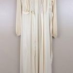 Vintage Miss Elaine Pastel Yellow Floral Embroidered Nightgown Robe Nylon Medium Photo 0