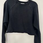 Joy Lab Black Acid Washed Charcoal Black Cropped Boxy Cut Off Sweatshirt Medium Photo 0