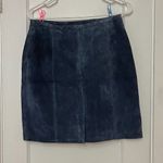 Savannah VTG 100% leather suede blue navy skirt 10 petite (fits like size 6) Photo 2