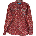 Cowgirl Hardware Western Floral Sequin Shirt Pearl Buttons Women's L Red Dainty Size L Photo 0