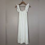 Mango MNG White Cotton Frill Ruffle Flare Design Midi Dress XS NEW $89 Photo 6