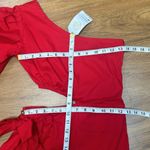 NWT Red One Shoulder Cut Out Side Wraped Tie Long Sleeve Bodycon Sz One Size Photo 7