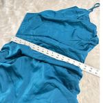 Lulus  Mini Dress Women's L Teal Blue Satin One Shoulder Ruched Sleeveless New Photo 7