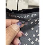 Jones Wear Dress Black/Tan Geo Wrap Front Tie Gathered Dress Size 12 Cap Sleeve Photo 2