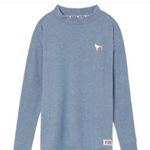 PINK - Victoria's Secret Victoria’s Secret PINK high Neck Stadium Terry Sweatshirt in DustySeafoam Size S Photo 0