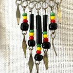 Vintage BOB MARLEY Reggae long drop beaded earrings Photo 7