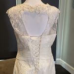 Women’s Ivory Dress & Matching Chiffon Jacket with beautiful detail Size L**READ Size L Photo 7