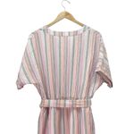 Gap NWT Linen Blend Striped Midi Dress Belted V-Neck Short Sleeve Size 14 Tall Photo 7