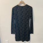 KAVU  Womens Size M Black & Green Geometric Printed Long Sleeve Knee Length Dress Photo 1