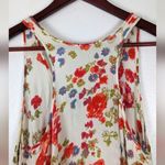 Free People Free People Ivory Floral Lace Henley Racerback Hi-Low Ruffle Tank Top Small (S) Photo 2