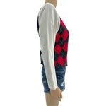 Positive Attitude US 4 American VINTAGE 80s Red Argyle Plaid Dicky Bib Vest Top Photo 3