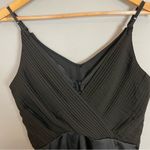 ZARA Bodysuit Pleated Draped Black Top Buttons Women Size Small Spaghetti Straps Photo 6