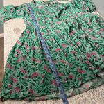 NWT Playa Lucila Floral Tiered Mini Dress Green Flowy Beach Boho Women’s Size S Photo 7